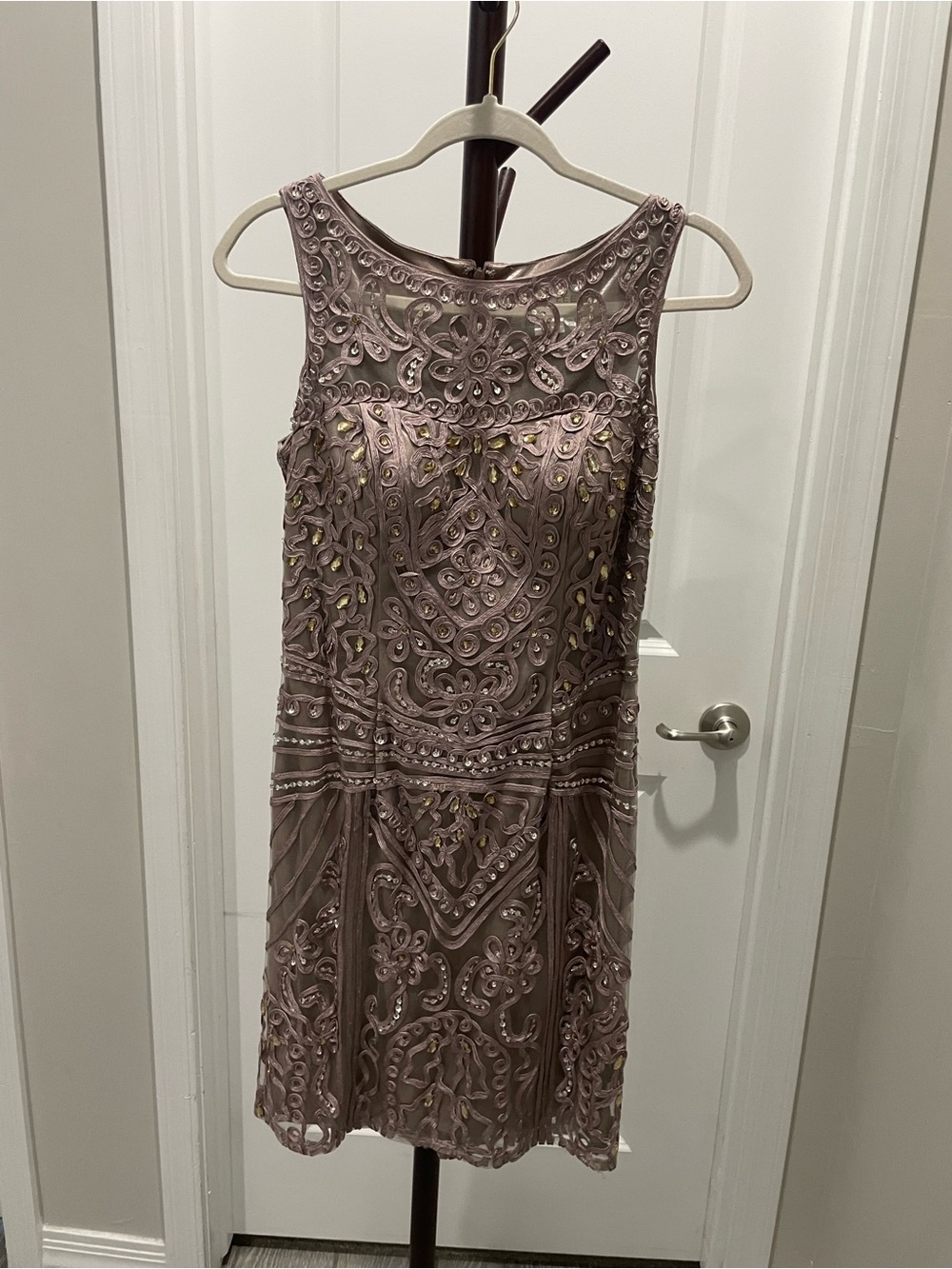 Embellished champagne color Evening Dress - AnnyLee